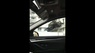 CFNM jerk and cum for girls in car