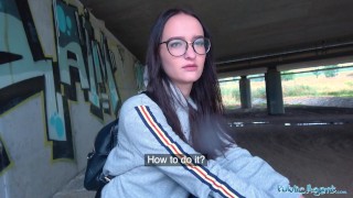 Public Agent Hot Czech body fucked under public bridge after sucking cock