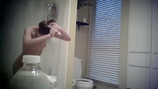 Hot teen spying bathroom shower naked voyeur