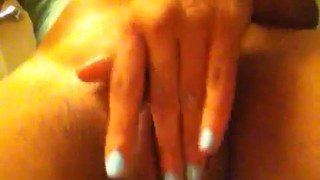 Mixed girl playing with herself, lickin fingers