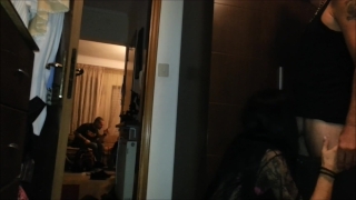 Cuckold voyeur hot wife blowjob and hubby watch TV