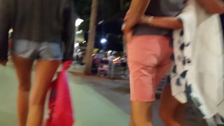 Candid voyeur teen in shoe store thin and hot