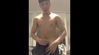 Thai university student show his big cock
