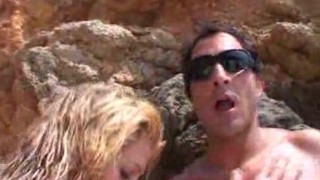 Stunning bikini blonde sex on the beach