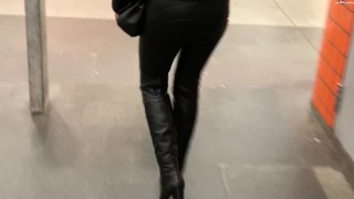 Blonde in Black Puffy Jacket with Fur Hood Sex