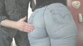 Spanking BBW Mature MILF Big Fat Sexy Hot Ass in Jeans
