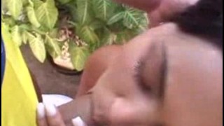 Latina slut gets fucked outside