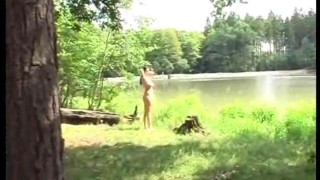 Natural Teen with Big boobs fucks Grandpa at lake