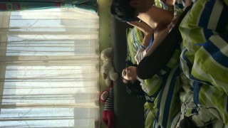 Sexy short hair Chinese schoolgirl slut friend blow job and fuck